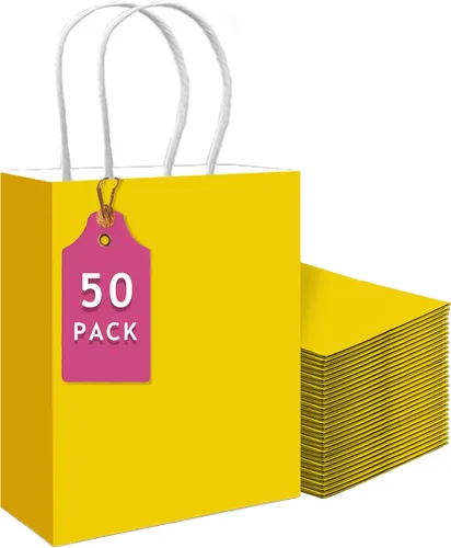 Miniatura 29 de qiqee Paquete de 50 bolsas de regalo de papel negro con asas a granel 13"x10.3"x4.6" bolsas de favor para fiestas de tamaño grande múltiples usos