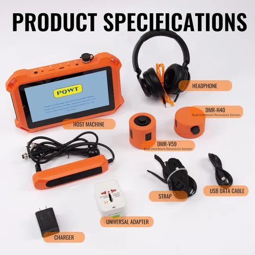 Miniatura 7 de Detectores de fugas de agua subterráneas para el hogar PQ125A Detección de fugas de agua en tuberías de pared con pantalla táctil, auriculares