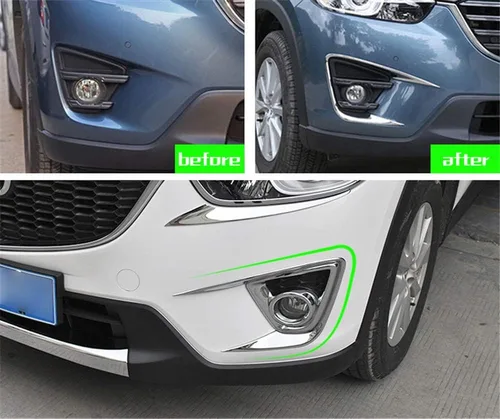 Miniatura 2 de HIGH FLYING Para Mazda CX-5 CX5 2013 2014 2015 2016 ABS cromo Accesorios de coche delantero y trasero niebla luz lámpara párpado decoración cubierta
