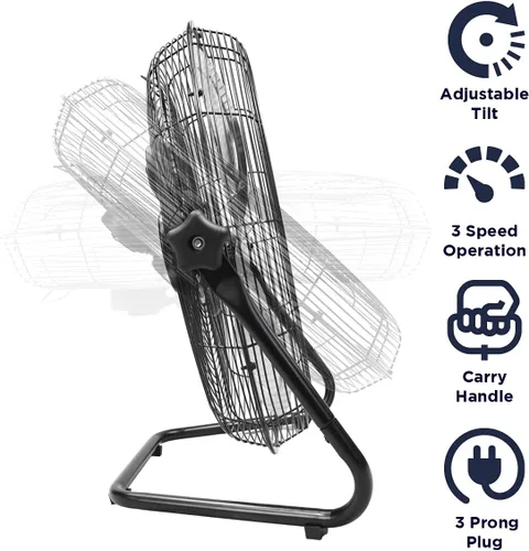 Miniatura 2 de MaxxAir HVFF Ventilador de suelo, 20 pulgadas, alta velocidad, UPS
