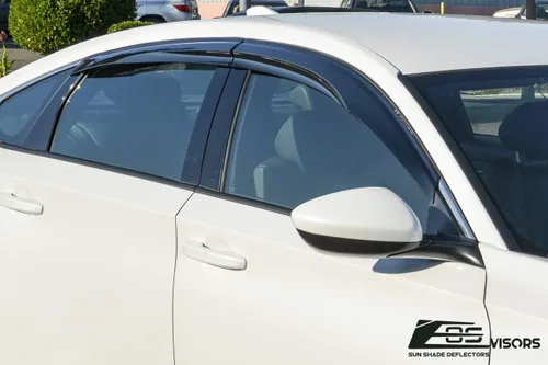 Miniatura 5 de Extreme Online Store Repuesto para Honda Accord 2018-2022 Viseras EOS JDM Mugen Estilo Humo Tintado Ventilaciones Laterales Protección de Lluvia