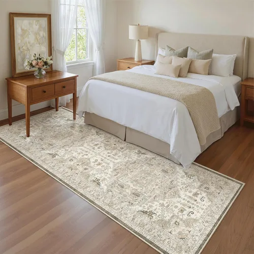 Miniatura 310 de Madane Tapete lavable de 2 x 10 pies para pasillo, cocina, recibidor, clásico, suave, antideslizante para interiores, casa de campo, baño, sala