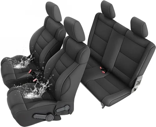Miniatura 16 de GIANT PANDA Fundas de asiento de neopreno para Jeep Wrangler JK de 4 puertas (2007), neopreno UV y resistente al agua, juego completo de fundas