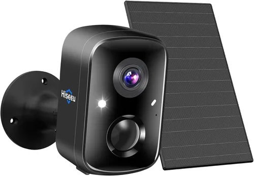 Miniatura 11 de Hiseeu Cámaras de seguridad solar inalámbricas para exteriores, paquete de 2, cámaras wifi de 3K 4MP alimentadas por batería para vigilancia