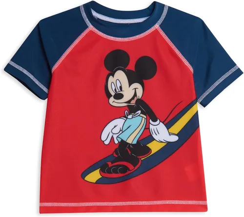 Miniatura 2 de Disney Conjunto de traje de baño y camiseta de Mickey Mouse para niños pequeños, Azul-Blanco