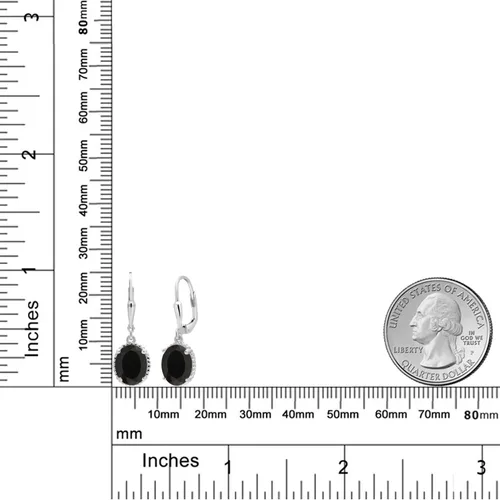 Miniatura 155 de Gem Stone King Aretes colgantes de gota para mujer, plata de ley 925, piedra natal ovalada de 0.354 x 0.276 in, joyería fina, regalos para ella