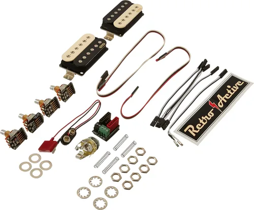 EMG Fat 55 Retro Active - Juego de pastillas Humbucker para guitarra eléctrica, diseño de cebra