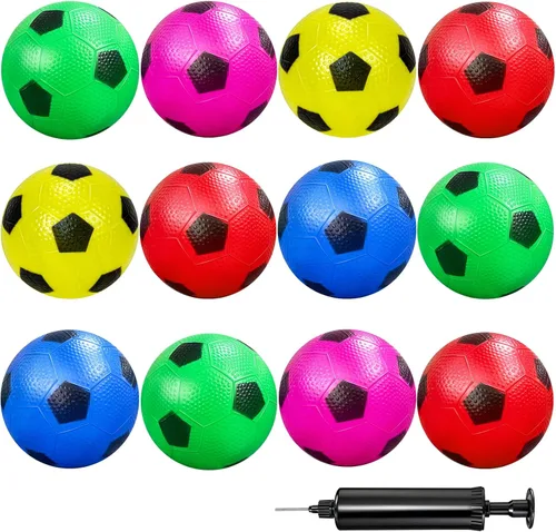 Paquete de 12 mini pelotas de fútbol para niños, mini pelotas inflables de 4 pulgadas para juegos de interiores y exteriores, pelota de fútbol