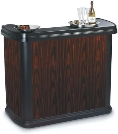 Carlisle 7550 bar portable. Mesa elegante, contemporánea y excepcional para cerveza, vino y bebidas. Área de servicio de 56"., Madera de cerezo, 1