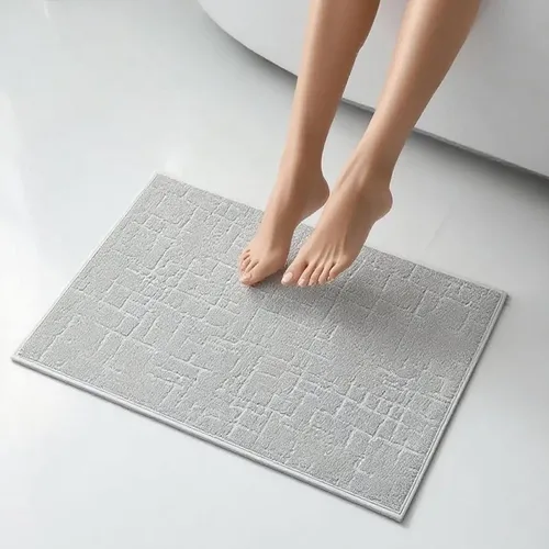 Alfombras de baño finas para debajo de la puerta, de pelo bajo, planas, en relieve, absorbentes, de secado rápido, junto a la bañera, fregadero,