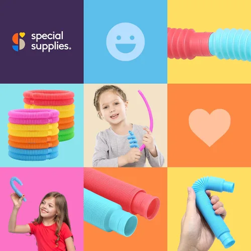 Miniatura 8 de Special Supplies Divertidos tubos de tracción y estiramiento para niños, juguete para reventar, doblar, construir y conectar, proporciona juego