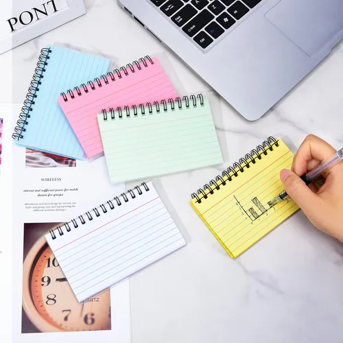 Miniatura 5 de 250 hojas de índice con anillo, 3 x 5 pulgadas, tarjetas de notas a rayas de colores, tarjetas flash para estudiar artículos esenciales