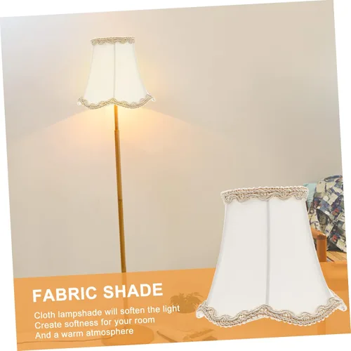Miniatura 9 de Uonlytech Pantalla de lámpara de tela blanca con clip de arpillera, pantalla de lino para mesa, lámpara de pared, sala de estar, dormitorio