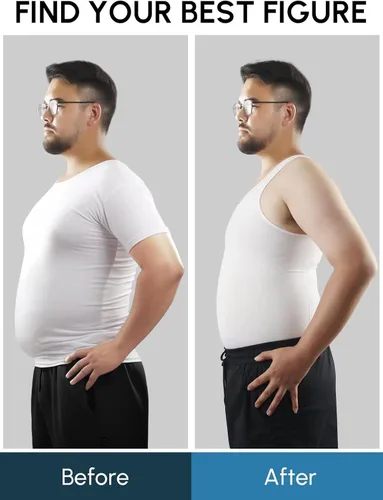 Miniatura 2 de Aptoco Gynecomastia Compression Shirts for Men Tummy Control Body Shaper Slimming Shapewear Tank Top Undershirt