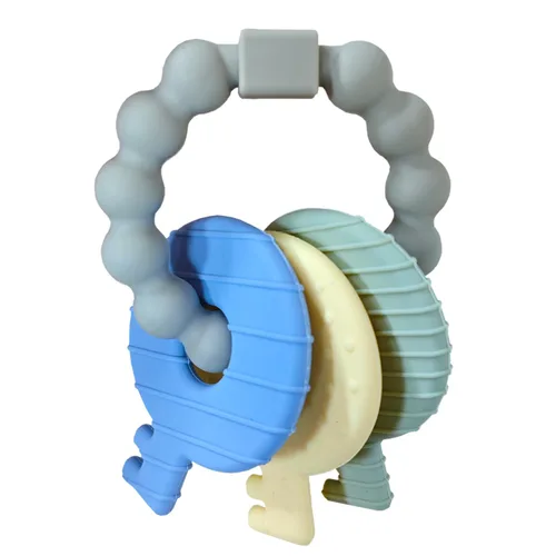 Llaves de mordedor para bebés, llaves de dentición, juguetes para bebés de 3 a 18 meses, juguetes sensoriales para masticar, sin BPA, para aliviar