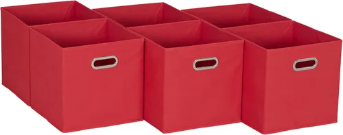 Miniatura 22 de Household Essentials Cubos de Almacenamiento de Tela Plegables Paquete de 6 – 11x11x11 Contenedores No Tejidos Apilables con Lados de Cartón