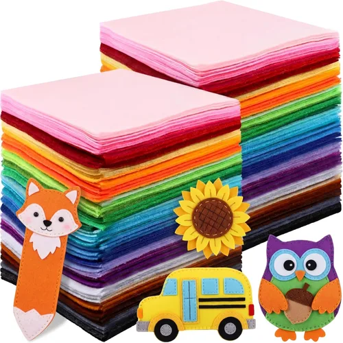 Miniatura 9 de Moukeren 460 piezas, hojas de fieltro de 4 x 4 pulgadas, paquete grande, 1 mm de grosor, tela de fieltro suave, 20 colores surtidos
