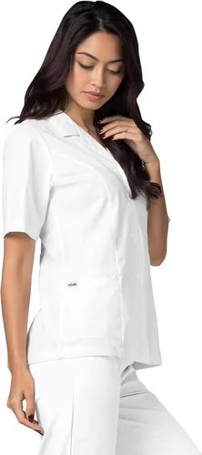 Miniatura 3 de Adar Universal Scrubs para mujer Cuello de solapa abotonado Scrub Top