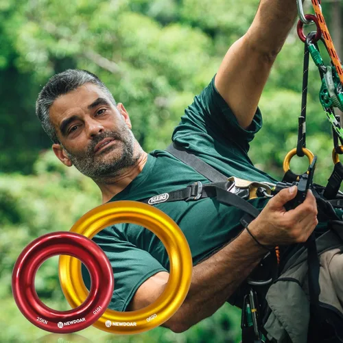 Miniatura 4 de NewDoar Rappel Ring 25kN Oro Grande O-Ring Cuerda Conector para Escalada Arborista Rescate Hamaca y Slackline oro 5 piezas