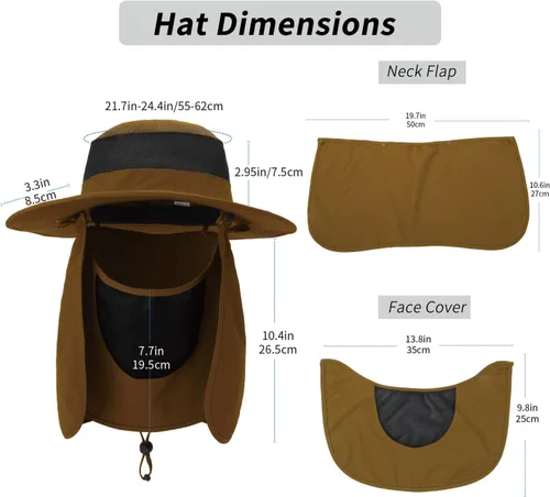 Miniatura 4 de Outdoor Sun Hat UPF 50 Protection Waterproof Fishing hat Face Cover Summer Neck Flap Hat