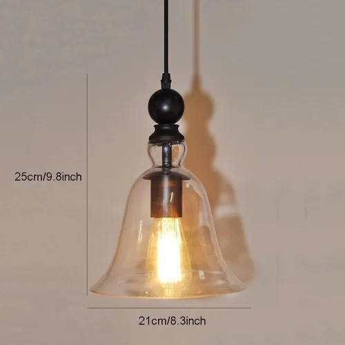 Miniatura 7 de Lámpara colgante de cristal retro americana, pantalla de cúpula de cristal, lámpara de techo rústica para isla de cocina, comedor, lámpara
