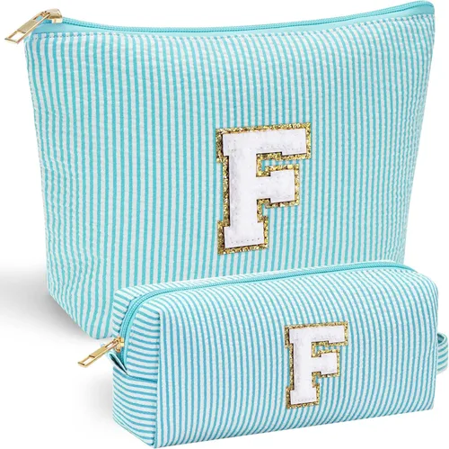 Miniatura 48 de YOOLIFE Regalos del Día de la Madre para mujeres, bolsa de maquillaje con inicial, bolsa de cosméticos, bolsa de maquillaje de viaje, regalos Rosado