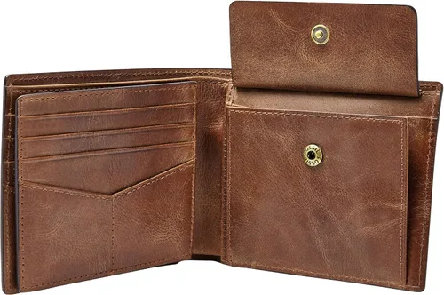Miniatura 3 de Fossil Mens Derrick Leather RFID-Blocking Large Bifold with Coin Pocket Wallet