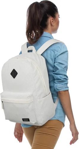 Miniatura 5 de BIKROD Mochila para niñas, mochila escolar beige para adolescentes y niños, mochila ligera de pana suave casual para mujeres, mochila grande