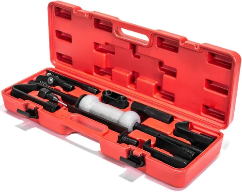 XtremepowerUS Juego de 13 piezas de cuerpo extractor de abolladuras automotriz de 10 libras, marco de reparación de martillo deslizante de 10