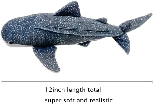 Miniatura 4 de JIANEEXSQ Juguete de peluche de tiburón ballena de simulación suave, animales de peluche realistas y realistas, lindas criaturas del mar del océano