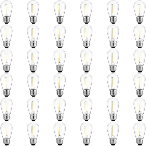 Miniatura 9 de Meconard Paquete de 15 bombillas LED S14 de colores para tira de luces, 1 vatio, de plástico inastillable e impermeable, bombillas de repuesto