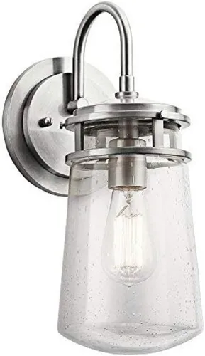 Kichler Lyndon - Lámpara de pared de 15 pulgadas con vidrio transparente sembrado de aluminio cepillado, tamaño pequeño