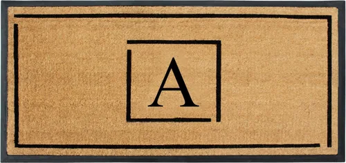 Miniatura 44 de A1HC - Tapete de puerta con monograma de fibra de coco natural para puerta delantera, 24 x 48, felpudo duradero tratado anti-desprendimiento