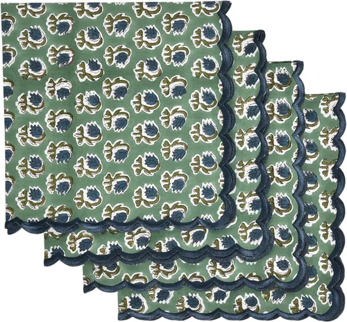 Miniatura 22 de Ridhi Juego de 4 servilletas bordadas reutilizables de algodón para bodas, fiestas, regalo diario para primavera, Pascua, San Valentín
