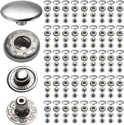 Miniatura 7 de Megoto - 60 juegos de broches de presión de 12,5 mm y 633 # de acero inoxidable, botones de tapa para bolsas, abrigos, ropa marina, chaquetas