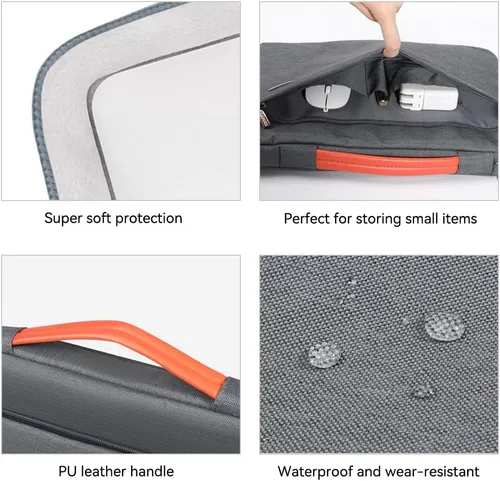 Miniatura 5 de LANDICI Funda para Laptop de 360° de 14 15 Pulgadas Compatible con MacBook Air 15 M2/M3/M4 2022-2025, MacBook Pro 15, Hp Chromebook 14, Bolsa Gris