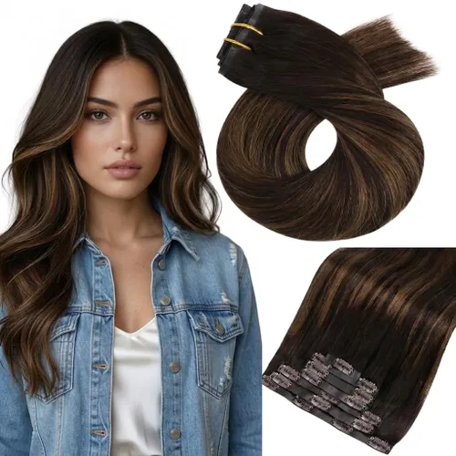Miniatura 32 de Moresoo - Extensiones de cabello humano con pinzas, sin costuras, con trama, de poliuretano, invisible, cabello humano real, color rubio platino, 7