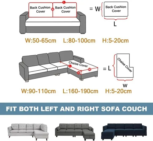 Miniatura 6 de TOPCHANCES Funda de cojín para sofá, resistente al desgaste, universal, de elastano, todo incluido, funda de sofá, funda seccional, fundas elásticas