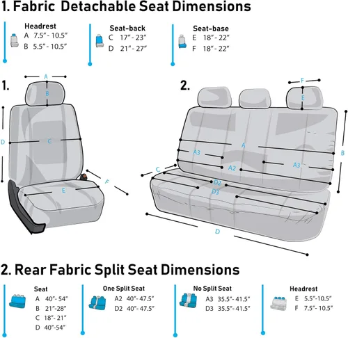Miniatura 4 de FH Group Fundas de asiento de coche de tela plana modernistas de alta calidad, ajuste universal, fundas de asiento lavables para SUV, sedán, Naranja