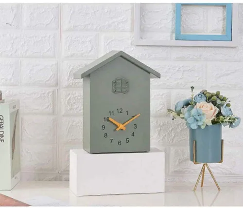 Miniatura 6 de Reloj de cuco moderno, diseño inspirado en canción de pájaros, reloj de pared para sala de estar, dormitorio de niños, cocina, oficina, decoración