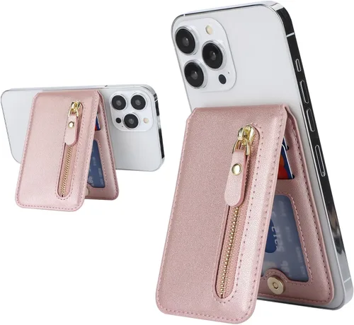 Miniatura 8 de Cavor Compatible con Apple Magsafe Wallet con soporte ajustable, cartera magnética para iPhone 17/16 Pro Max/15/14 Plus/13/12 Magsafe - Tarjetero