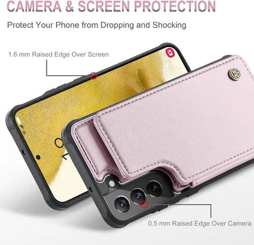 Miniatura 4 de Vinich Funda tipo cartera para Samsung Galaxy S22 Plus con tarjetero y ranuras de crédito con bloqueo RFID, función atril, a prueba de golpes