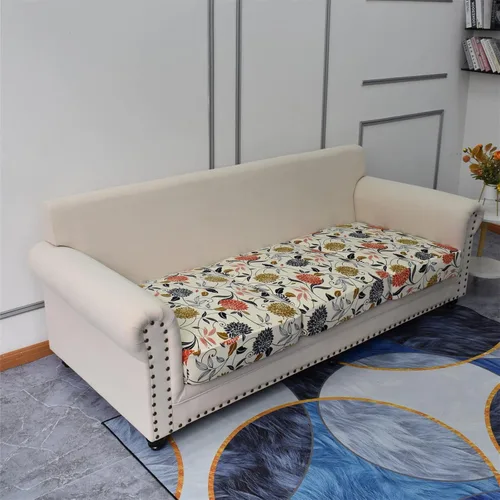 Miniatura 7 de KRFOONN - Fundas elásticas de 4 piezas para sillón y sofá, funda con estampado y 3 fundas independientes para cojines de asiento, lavables, Color01