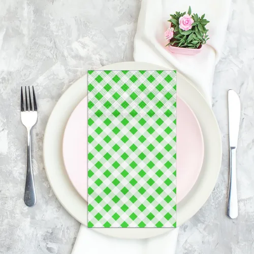 Miniatura 7 de DYLIVeS Servilletas a cuadros verdes, paquete de 80 toallas de invitados a cuadros verdes y blancos, servilletas de fiesta, toallas de mano de papel