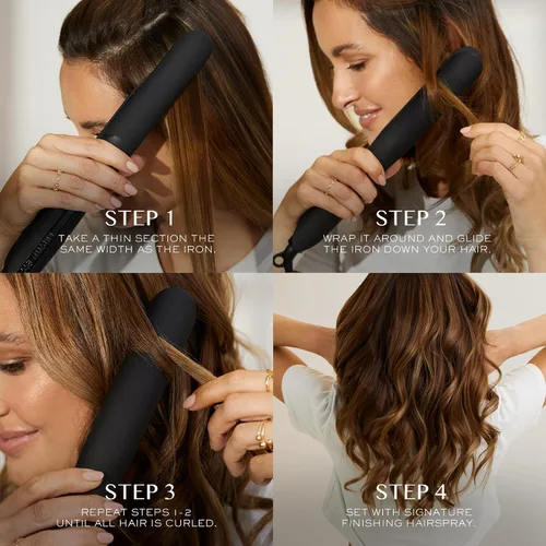 Miniatura 5 de Kristin Ess Hair Nanoblack - Plancha alisadora de pelo 3 en 1 + spray protector de calor Style Assist – Herramienta profesional de cerámica caliente