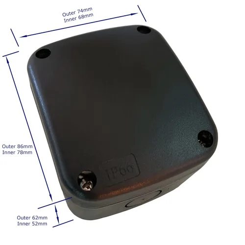 Miniatura 6 de IP66 al aire libre resistente a la intemperie universal caja de conexiones negra del proyecto del recinto de la electrónica 3.3" X2.9" X2.3" pequeña