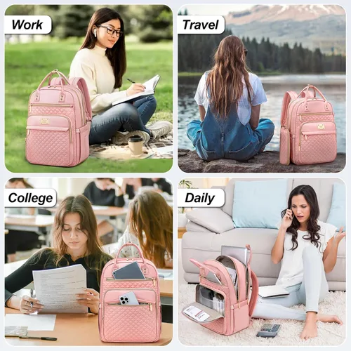 Miniatura 6 de Mochila para laptop Tealari para mujeres, mochila para laptop de 15.6 pulgadas para el trabajo, mochila de viaje impermeable, mochila universitaria