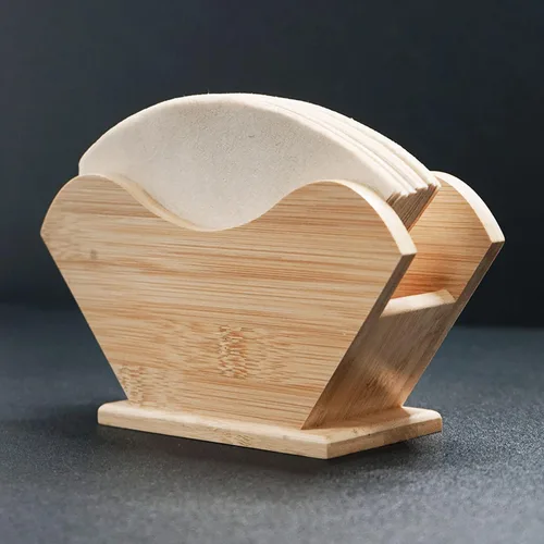 Miniatura 3 de Soporte de filtro de café de madera, caja de filtro de café, soporte de almacenamiento de papel de café, soporte para filtro de café y filtros