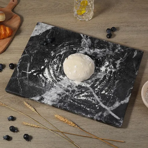 Miniatura 19 de Tabla de cortar de granito Koville para cocina, tabla de queso de losa de mármol grande de 16x12 pulgadas, tabla de servir rectangular para hornear