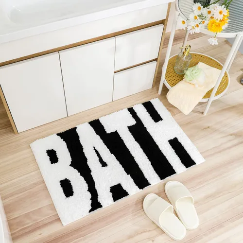 Miniatura 8 de Tapete de baño rojo súper absorbente, antideslizante y lavable a máquina, tapete grueso para baño (24 x 16 pulgadas, corazón rojo)